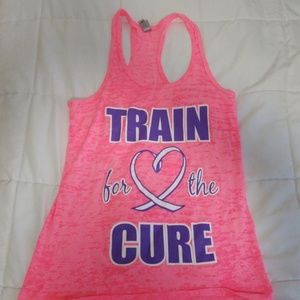 Breast cancer Train for the Cure racerback